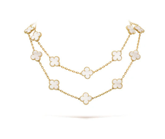 Kalia | Colier Trifoi Alb 80 cm