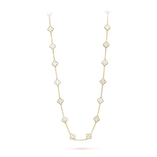 Kalia | Colier Trifoi Alb 80 cm