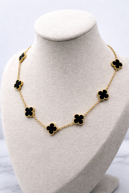 Kalia | Colier Trifoi Negru Regal