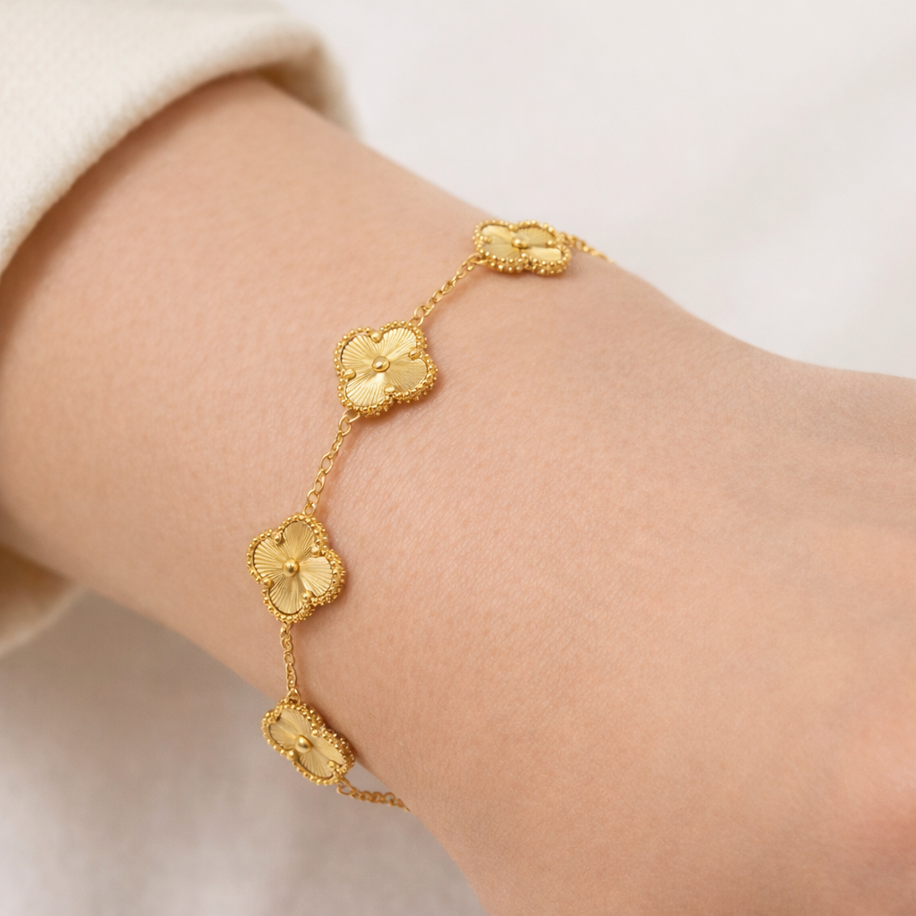 Kalia | Brățară Aurie cu Trifoi