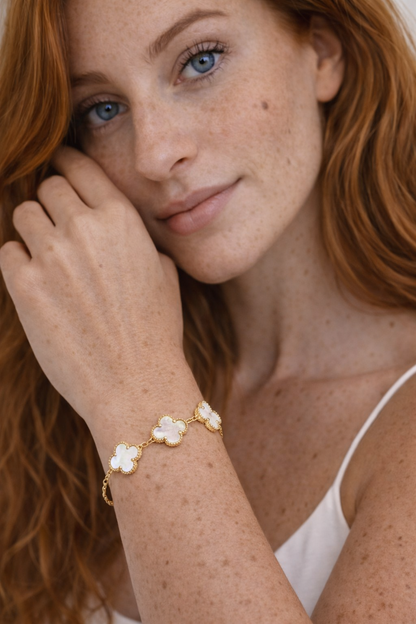 Kalia | Brățară Trifoi Alb Regal
