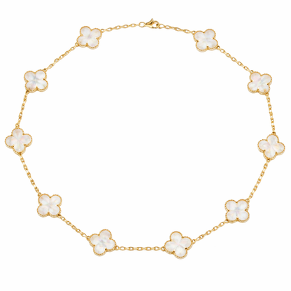 Kalia | Colier Trifoi Alb Regal