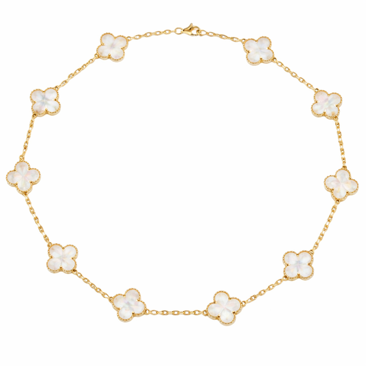 Kalia | Colier Trifoi Alb Regal