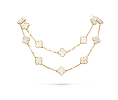 Kalia | Colier Trifoi Alb 80 cm
